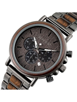 BOBO BIRD Wooden Watch Men erkek kol saati Luxury Stylish Wood Timepieces Chronograph Military Quartz Watches in Wood Gift Box