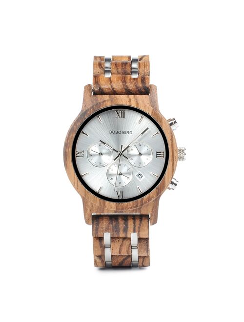 BOBO BIRD Wooden Watch Men erkek kol saati Luxury Stylish Wood Timepieces Chronograph Military Quartz Watches in Wood Gift Box