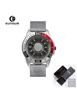 EUTOUR New innovative magnetic metal multi-function men's watch fashion sports quartz watch simple strap pilot