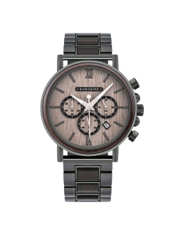 BOBO BIRD Chronograph Men Watch Wooden Brand Luxury Metal Clock montre design homme