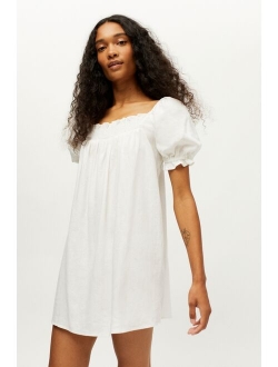 Eco Linen Smocked Babydoll Dress