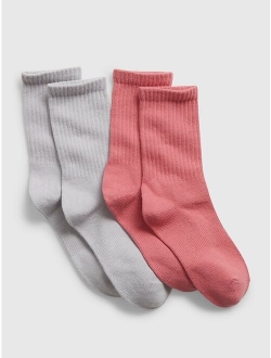 Kids Solid Crew Socks (2-Pack)