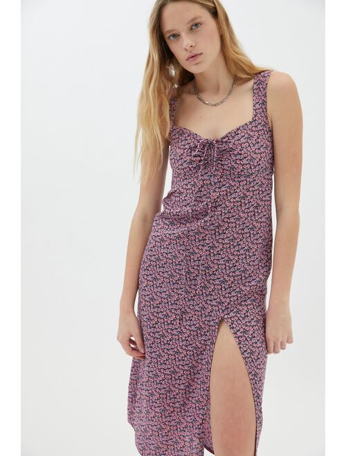 Motel Jorie Tie-Front Midi Dress