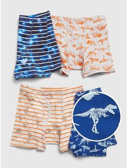 Kids 100% Organic Cotton Dinosaur Boxer Briefs (4-Pack)