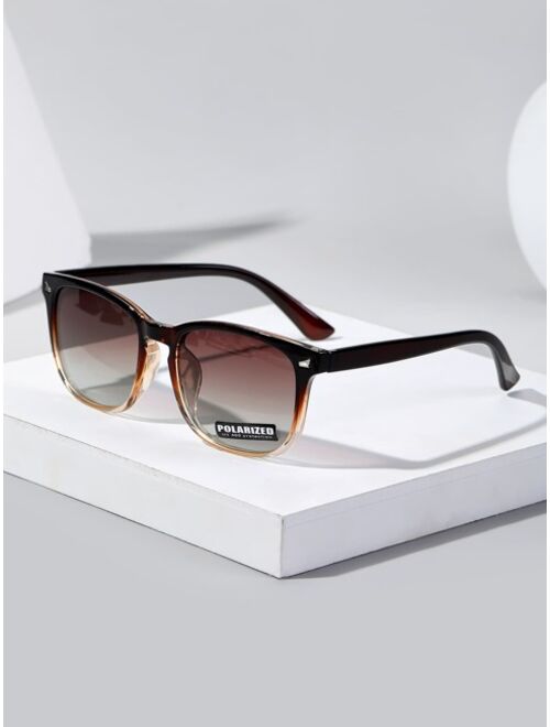 Shein Men Square Frame Polarized Sunglasses