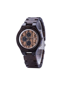 BOBO BIRD Wood Men's Watch Luxury Stylish Chronograph Military Watches Timepieces Auto Date in Wooden Gift Box Relogio Masculino