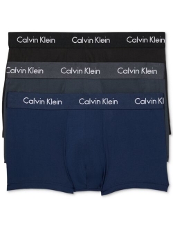 Men's 3 Pack Solid Elastic Waist Trunks