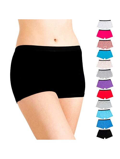 Alyce Intimates Women's Cotton Boyshort, Pack of 12