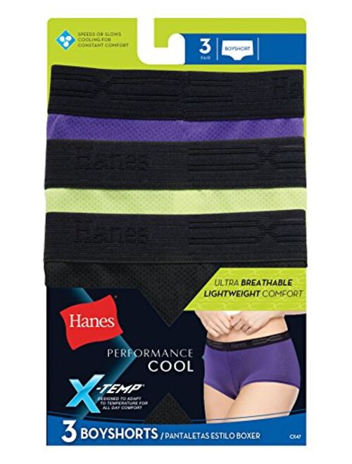 Hanes Women's Cool Comfort Sporty Microfiber Boyshort Underwear, 6