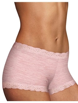 Women's Classic Microfiber and Lace Boyshorts