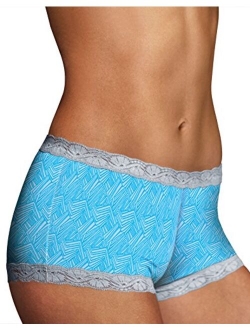 Women's Classic Microfiber and Lace Boyshorts