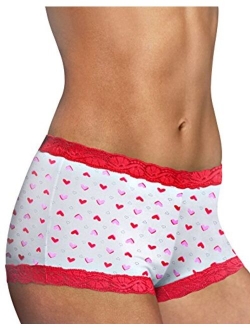 Women's Classic Microfiber and Lace Boyshorts