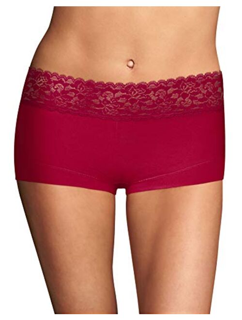 Maidenform Women's Dream Cotton with Lace Boy Short