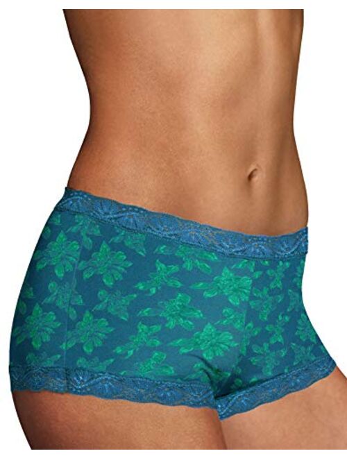 Maidenform Women's Dream- Cotton with Lace Boy Short