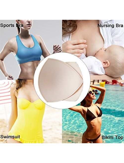 TopBine 3 pairs Round Soft Bra Inserts Pads Removable Sport Bra Cups  inserts Mastectomy Bra Inserts For Bikini Top Swimsuit