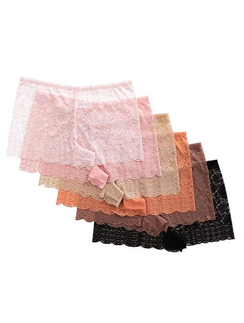 Alyce Ives Intimates Plus Size Lace No-Show Womens Boyshorts, 6 Pack