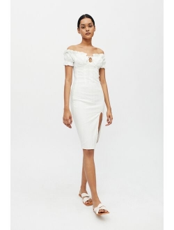 Kiss The Sky Bardot Off-The-Shoulder Midi Dress