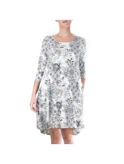 Women's Nina Leonard Print High-Low Trapeze Dress