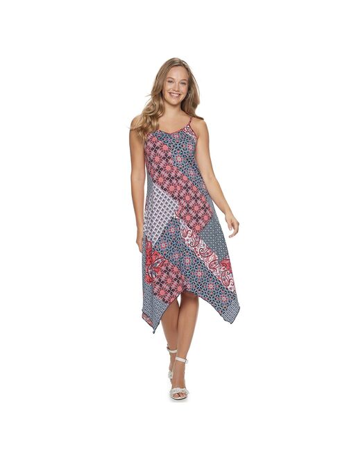 Women's Nina Leonard Print Shark-Bite Hem Midi Dress