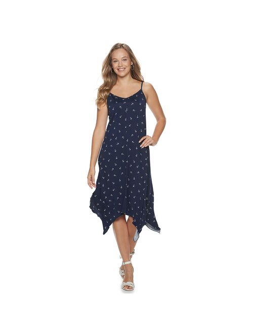 Women's Nina Leonard Print Shark-Bite Hem Midi Dress