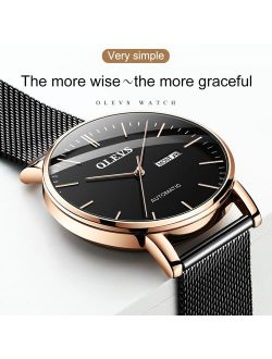 OLEVS Mens Watches Waterproof Stainless Steel Adjustable Bracelet Watch  Quartz Analog Watch for Men Fashion Business Classic Mens's Wrist watch's