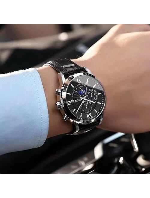 NESUN Men Watches Automatic Mechanical Watch Leather Tourbillon Sport Clock Casual Business Relojes Hombre Retro Wristwatch 9027