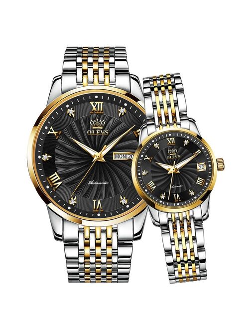 Longines Couple Watch OELVS  Brand Luxury Automatic Mechanical Watch Stainless Steel Waterproof Clock relogio masculino couple gift 6630