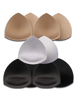 5 Pairs Bra Pads Inserts,Removable,Breathable, Air Cotton,Foam Sponge (3Colors, C/D CUP)