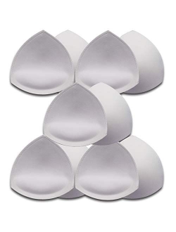 5 Pairs Bra Pads Inserts,Removable,Breathable, Air Cotton,Foam Sponge (3Colors, C/D CUP)