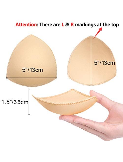 Bra Pads Inserts 6 Pairs, Bra Cups Inserts, Removable Breast Enhancers Inserts for Women (Beige, Black, White)