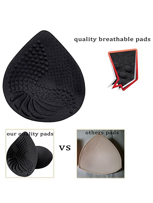 Prettywell Bra Pads Inserts, 2 Pairs Latex Bras Inserts for Sports Bras, Bra Cups Inserts for Bikini Tops