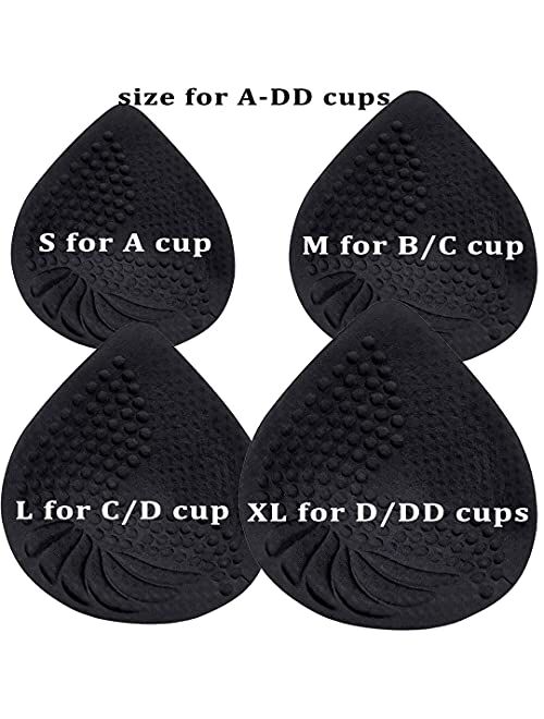 Prettywell Bra Pads Inserts, 2 Pairs Latex Bras Inserts for Sports Bras, Bra Cups Inserts for Bikini Tops