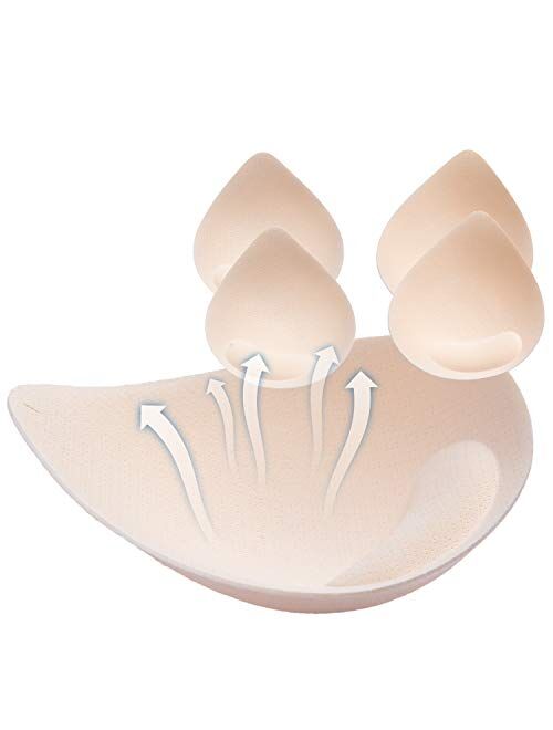 Prettywell Bra Pads Inserts, 2 Pairs Latex Bras Inserts for Sports Bras, Bra Cups Inserts for Bikini Tops