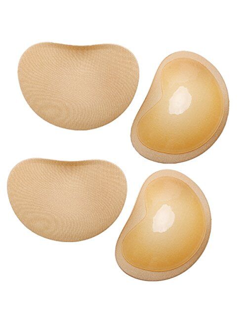 Self-Adhesive Bra Pads inserts,Sermicle Removeable Silicone Triangle Push Up Pads With Massage 2 Pairs