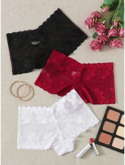 3pack Floral Lace Panty Set