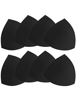 FANMAOUS 4 Pairs Bra Pad Insert,Removable Sport Bra Cup Triangle Breathable & Reusable Bra Pad for Yoga Bra,Swimsuits,Bikini