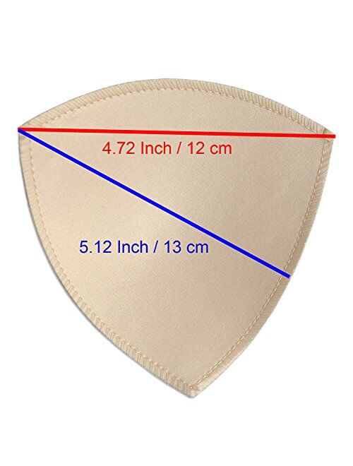 DayKit 2 Pairs Removeable Triangle Bra Pads Inserts for Bikinis Tops Sports Bra Swimsuit for A B C Cups Beige