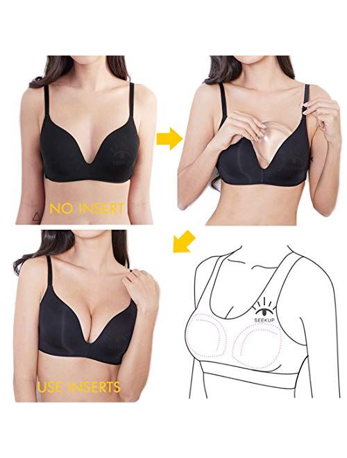 Silicone Bra Inserts, Gel Breast Pads to Enhance Cleavage, Bra Inserts Push  Up, Add 1-2 Cups, Suitable for Bras/Dresses/Suspenders/Swimsuits