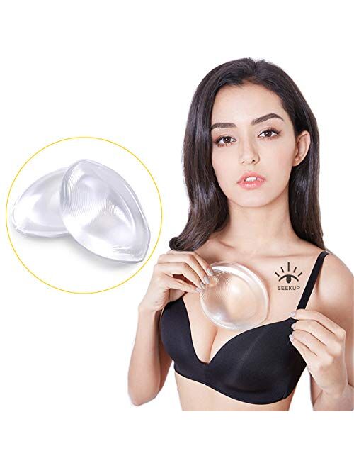 Silicone Breast Inserts - Lady Women Girls Reusable Bra Swimwear Push up  Booster Pads Inserts Waterproof Breathable Silicone Gel Breast Enhancers  for