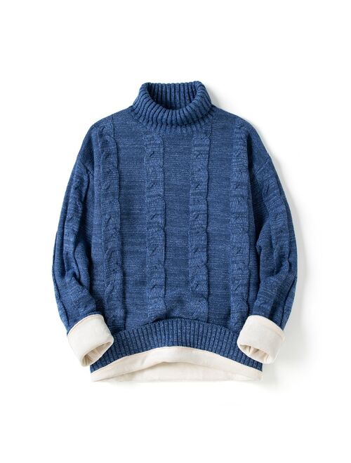 Men's Fashion Clothing Autumn Sweaters Men Mock Neck Knitted Sweater Casual Clothes Solid Color Pullovers Sweater 2021 New