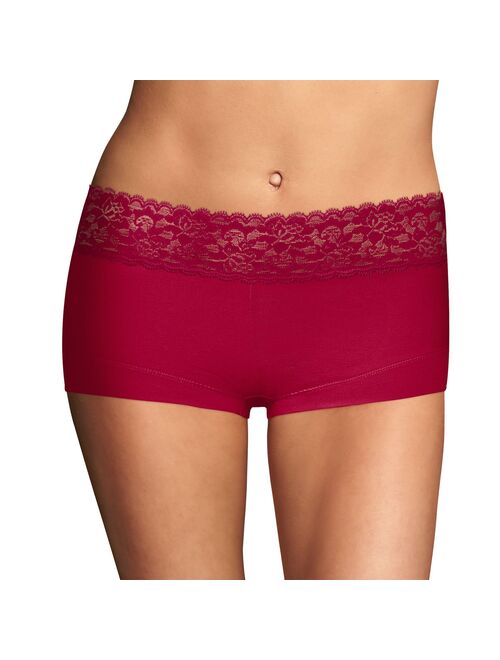 Women's Maidenform® Cotton Dream Lace-Trim Boyshorts 40859