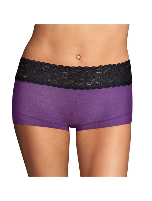 Women's Maidenform® Cotton Dream Lace-Trim Boyshorts 40859