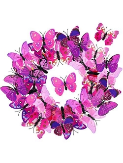 24 Pieces Butterfly Hair Clips Colorful Butterfly Barrettes 3D Halloween Butterfly (Luminous, White)