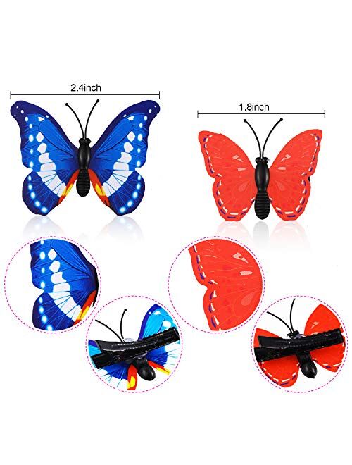 36 Pieces Butterfly Hair Clips Colorful Butterfly Barrettes 3D Valentine's Day Butterfly Hair Clips for Women Party Favors (Blue, Pink, Purple, Yellow, Green, Red)