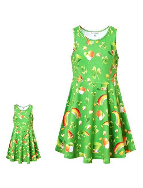 Perfashion Unicorn Dress Matching Girls&Dolls Sleeveless Party Summer Outfits