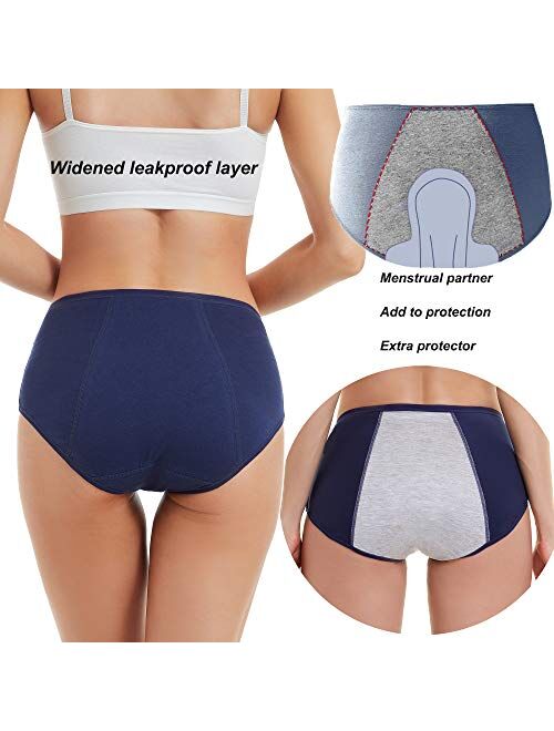 HATSURE Period Underwear for Women Leak Proof Cotton Overnight Menstrual Panties Briefs ( Multipack)