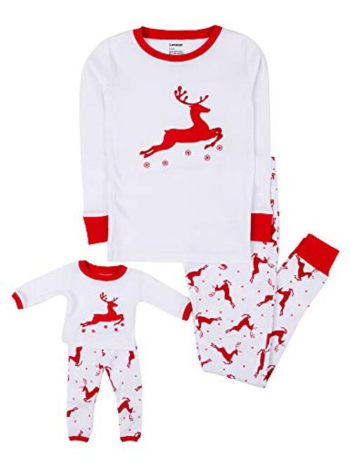 Leveret Kids & Toddler Pajamas Matching Doll & Girls Pajamas 100% Cotton Christmas Pjs Set (2-14 Years) Fits American Girl