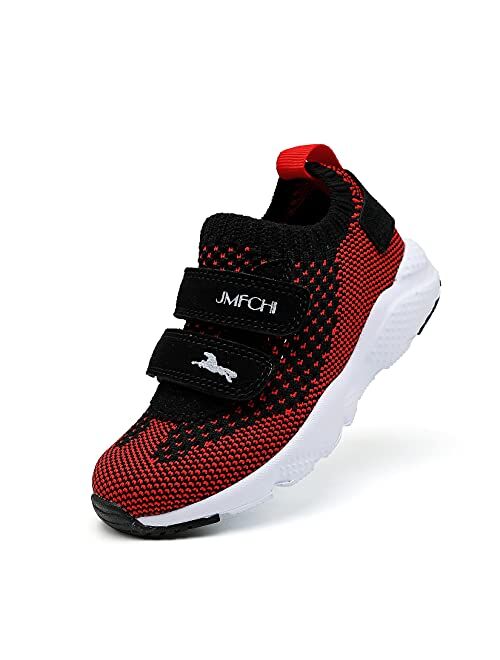 JMFCHI FASHION Boys Running Shoes Kids Sneakers Girls Athletic Tennis Shoe Breathable Lightweight Slip on Sports Knit Sock Sneaker