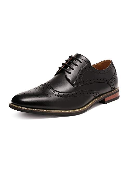 DREAM PAIRS Bruno Marc Moda Italy Men's Prince Classic Modern Formal Oxford Wingtip Lace Up Dress Shoes