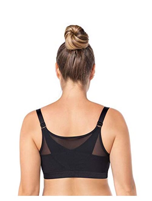 Leonisa Front Closure Full Coverage Bra for Women with Criss Cross Back Support